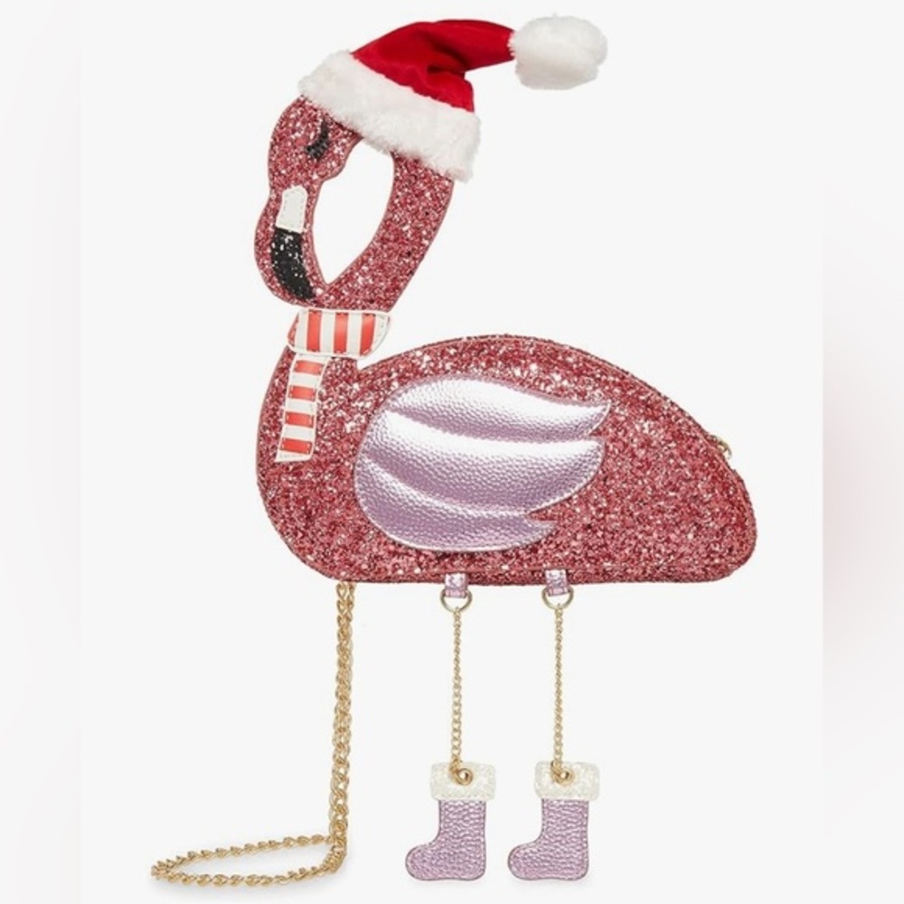 New Betsey Johnson Women's Santa Flamingo Crossbody bag